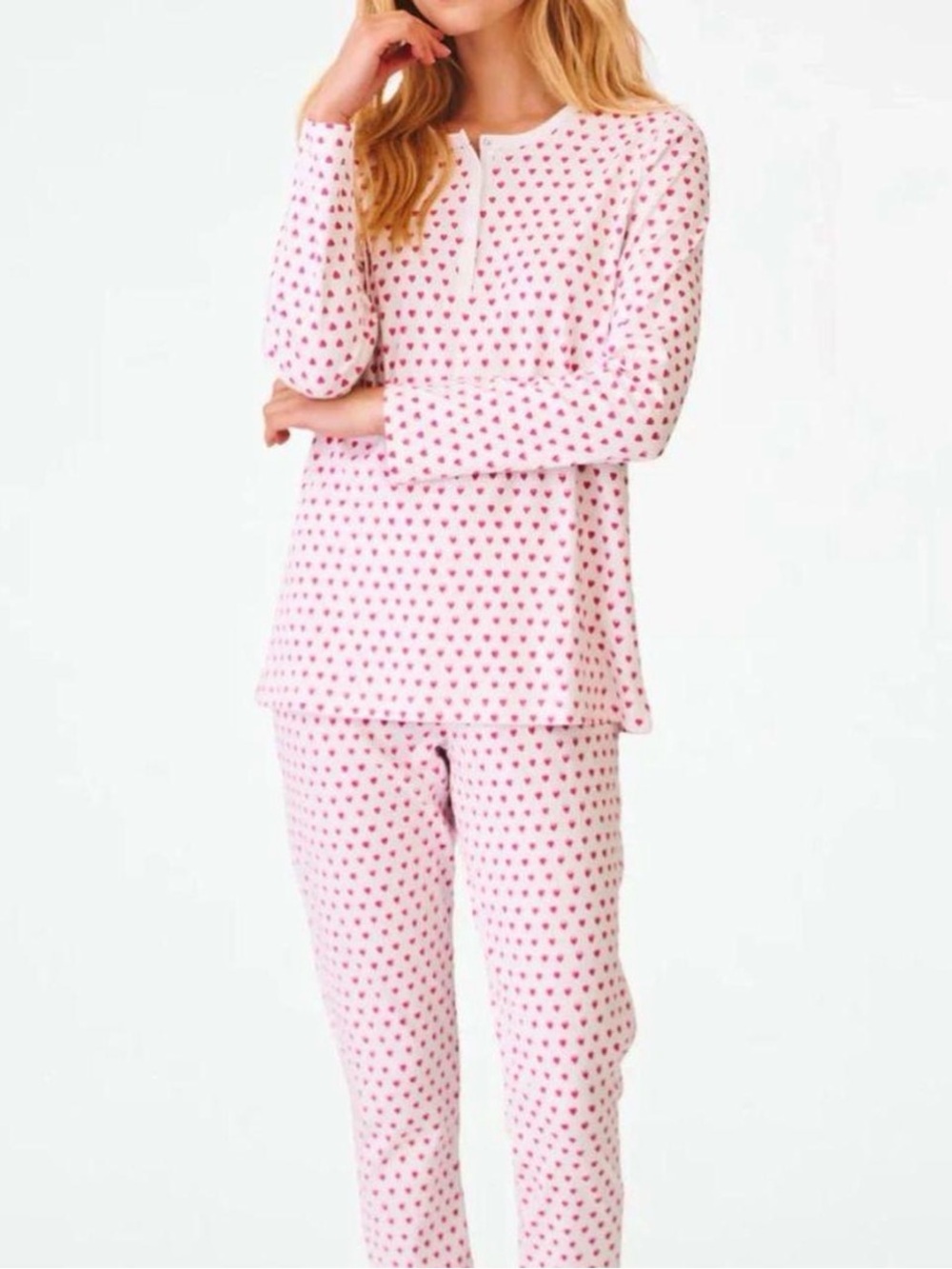 Roller Rabbit Hearts Pajama Set Pink White Size S - Picture 4 of 8